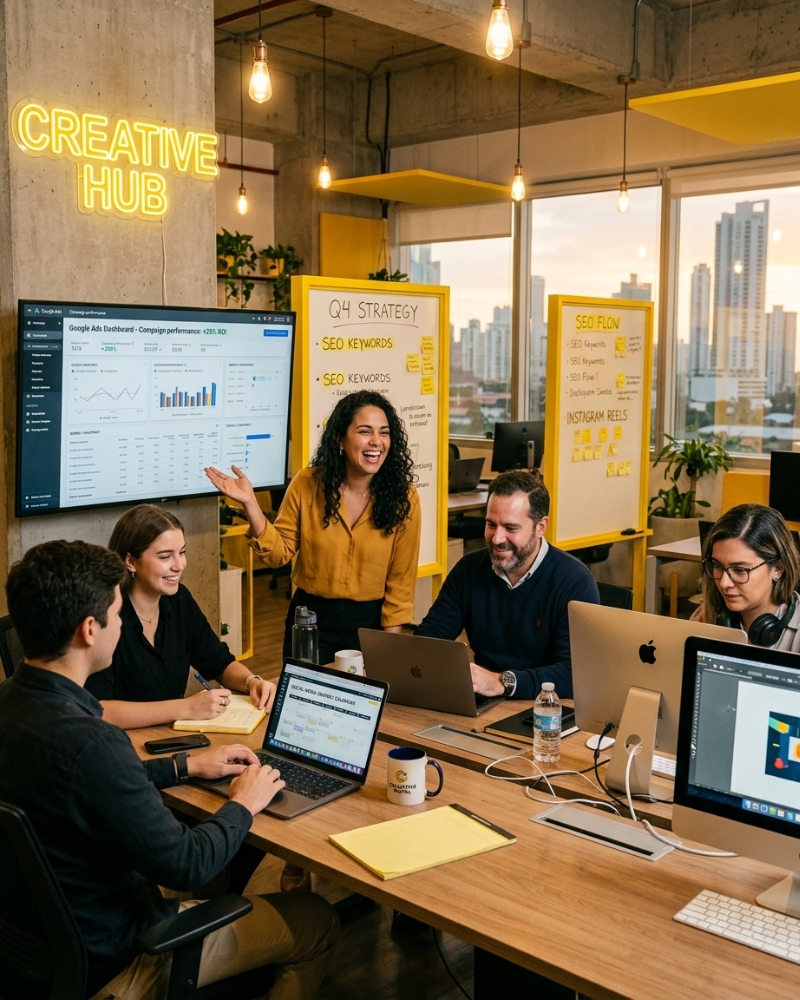 Equipo LYNORA trabajando en proyectos digitales